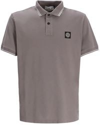 Stone Island - Logo-Patch Cotton Polo Shirt - Lyst
