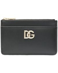 Dolce & Gabbana - Porte-cartes noir à logo dg - Lyst