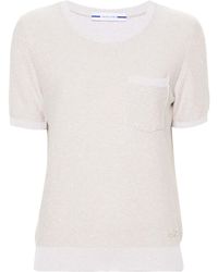 Jacob Cohen - Logo-Embroidered Bouclé T-Shirt - Lyst