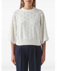Twinset - Heart-Pointelle Raglan-Sleeve Knit - Lyst
