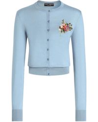 Dolce & Gabbana - Floral-Appliqué Cardigan - Lyst