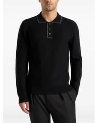 Manière De Voir - Aymeric Whipstitch-Trim Long-Sleeve Knit Polo Shirt - Lyst