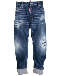 DSquared² - Distressed Cropped Jeans - Lyst