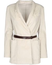 Brunello Cucinelli - Belted Corduroy Jacket - Lyst