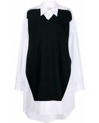Maison Margiela - Oversized Jumper-panel Shirt Dress - Lyst