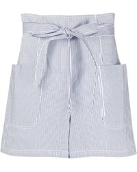 Philosophy Di Lorenzo Serafini - Striped High-Waisted Shorts - Lyst