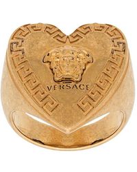 Versace - Heart-Shape Medusa Motif Ring - Lyst