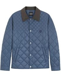 BOSS - Quilted Collared Jacket - Lyst