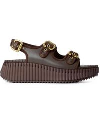 Chloé - Plateau-Sandalen Mit Geriffeltem Riemen - Lyst