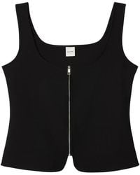Calvin Klein - Zip-Up Sleeveless Top - Lyst