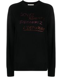 Sonia Rykiel - Slogan-embellished Wool Jumper - Lyst