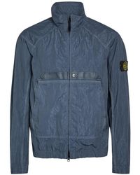 Stone Island - Logo-Patch Crinkled-Finish Jacket - Lyst