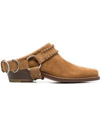 Buttero - Square-Toe Buckle-Strap Mules - Lyst
