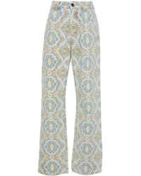 Etro - Jeans dritti con stampa paisley - Lyst