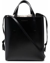 Marni - Museo Drawstring Leather Tote Bag - Lyst