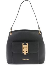 Love Moschino - Grained-Effect Logo-Plaque Shoulder Bag - Lyst