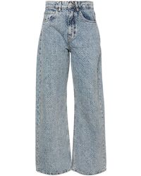 Maje - Halbhohe Rhinestone XL Straight-Leg-Jeans - Lyst