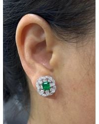 HYT Jewelry - Emerald And Diamond Stud Earrings - Lyst