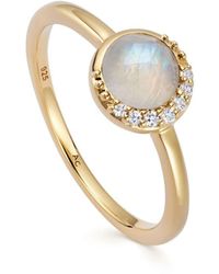 Astley Clarke - 18kt Gold Vermeil Luna Moonstone Ring - Lyst