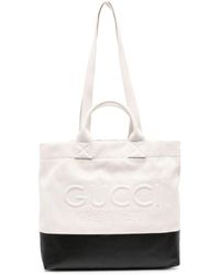Gucci - Canvas Shopper Met Logo-reliëf - Lyst