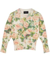 Simone Rocha - Floral-Print Knit Cardigan - Lyst