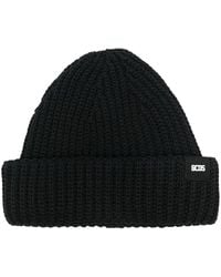 Gcds - Logo-Patch Ribbed Knit Beanie - Lyst