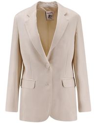 Semicouture - Blazer con bolsillo de parche y dos botones - Lyst