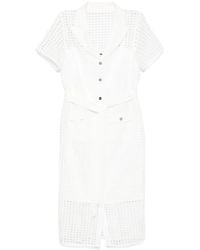 DKNY - S/S Grid Lace Midi Dress - Lyst