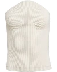 Khaite - Strapless Ribbed-knit Top - Lyst