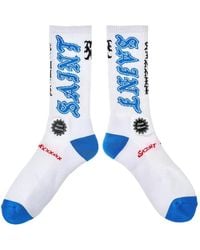 SAINT Mxxxxxx - Logo-Intarsia Ribbed-Knit Socks - Lyst