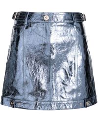 Versace - X Dua Lipa Metallic Leather Miniskirt - Lyst