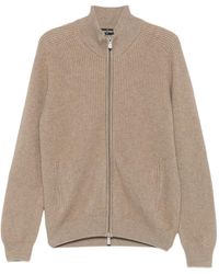 Gran Sasso - Ribbed-Knit Zip-Fastening Cardigan - Lyst