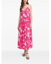 MARC AUREL - Floral-Print V-Neck Maxi Dress - Lyst