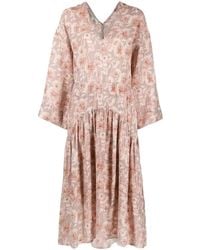 Vince - Dahlia Floral-Print V-Neck Dress - Lyst