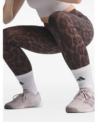 adidas - Optimé Power Leopard-Print Leggings - Lyst