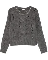 Liu Jo - Openwork Embellished Sweater - Lyst
