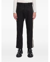 Ann Demeulemeester - Side-Stripe Cotton Trousers - Lyst