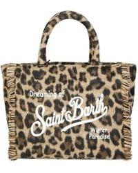 MC2 Saint Barth - Colette Fringed-Leopard Felt Tote Bag - Lyst