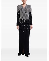 Dina Melwani - Crystal-Embellished Crepe Maxi Gown Dress - Lyst