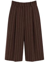 Alysi - Pinstripe-Print Virgin-Wool Shorts - Lyst