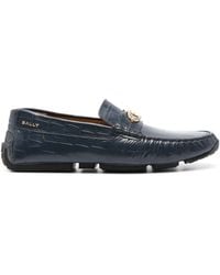 Bally - Mocasines con efecto de cocodrilo - Lyst