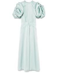 ROTATE BIRGER CHRISTENSEN - Vestido midi de satén con manga farol - Lyst