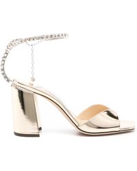 Jimmy Choo - Sandali Saeda Metallizzati 85Mm - Lyst