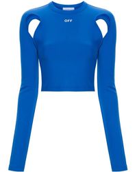 Off-White c/o Virgil Abloh - Off- Cut-Out Long Sleeve Cropped Top - Lyst