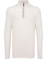 N.Peal Cashmere - Jersey Albemarle Cable Half Zip - Lyst