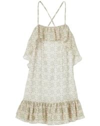 Claudie Pierlot - Ruffled-Trim Printed Dress - Lyst