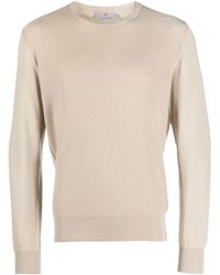 Canali - Intarsien-Pullover mit rundem Ausschnitt - Lyst