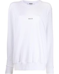 MSGM Felpa con stampa - Bianco