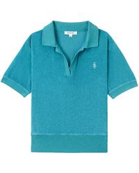 Sporty & Rich - Embroidered-Logo Terry Polo Shirt - Lyst