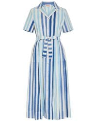Emporio Sirenuse - Ikat-Stripe Belted Maxi Dress - Lyst